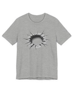 3D Bullet Hole T-Shirt | Realistic Broken Wall Graphic Tee