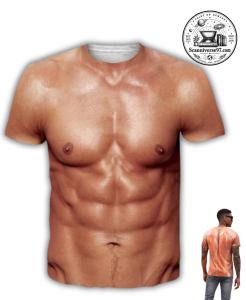 Amazing 3D Muscle Chest Illusion T-Shirt | Realistic Six Pack Graphic Tee 1 3D Muscle Chest Illusion T-Shirt