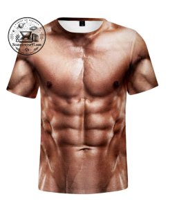 Amazing 3D Ripped Muscle Illusion T-Shirt | Realistic Six Pack Graphic Tee 1 3D Ripped Muscle Illusion T-Shirt
