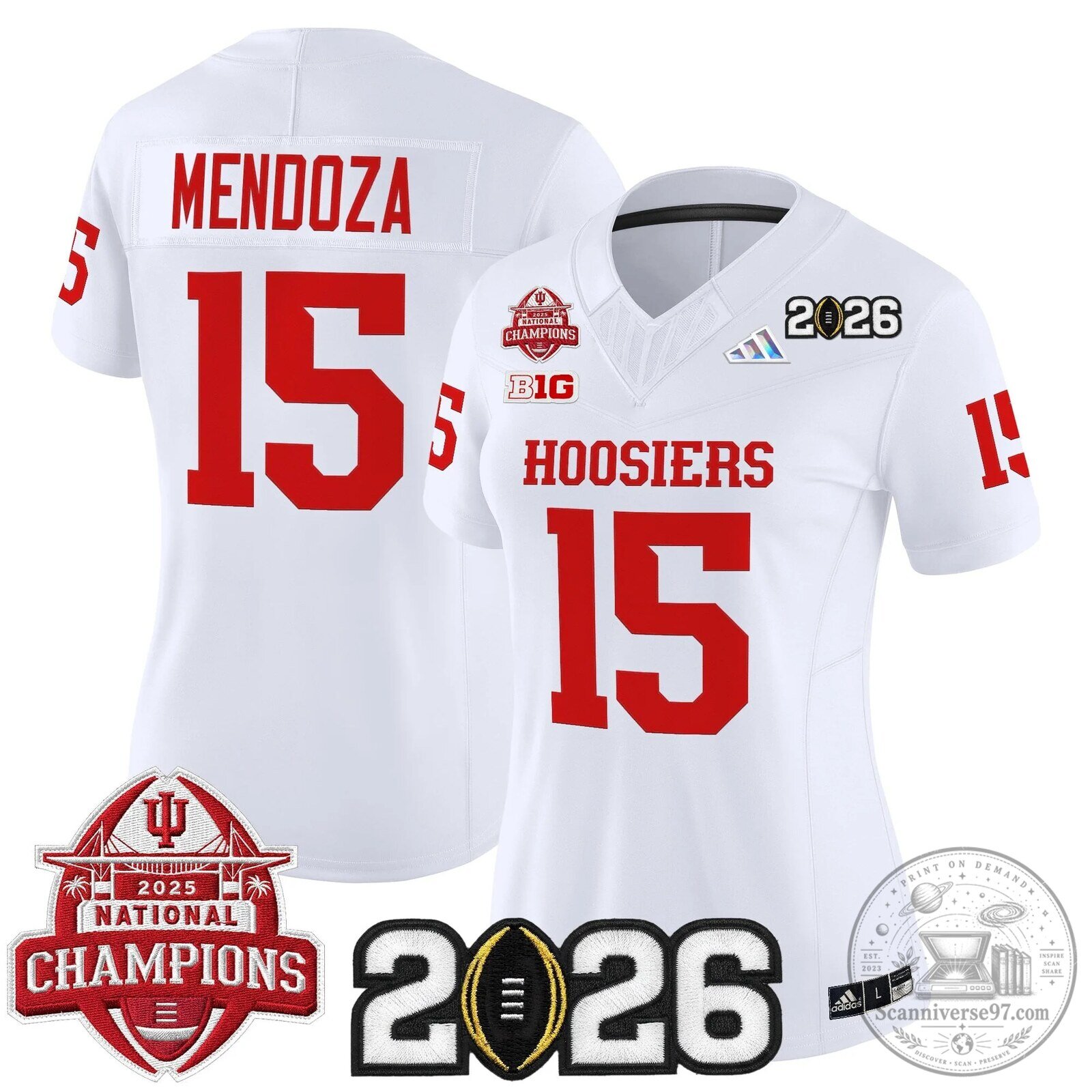 Mendoza 15 Football Jersey - 2025 National Champions Indiana Hoosiers 2 Mendoza 15 Football Jersey - 2025 National Champions Indiana Hoosiers