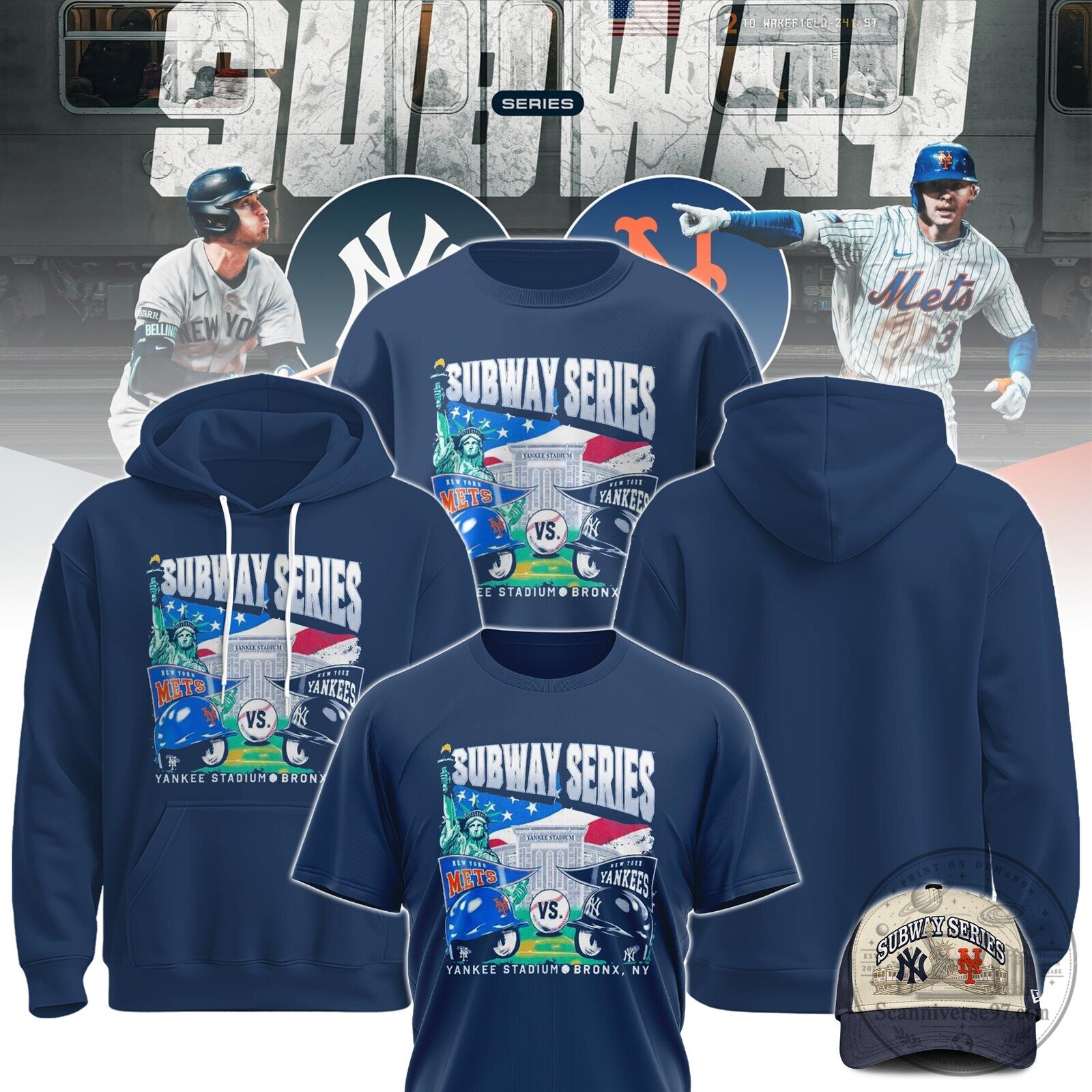New York Yankees Subway Series Baseball Matchup Graphic Hoodie