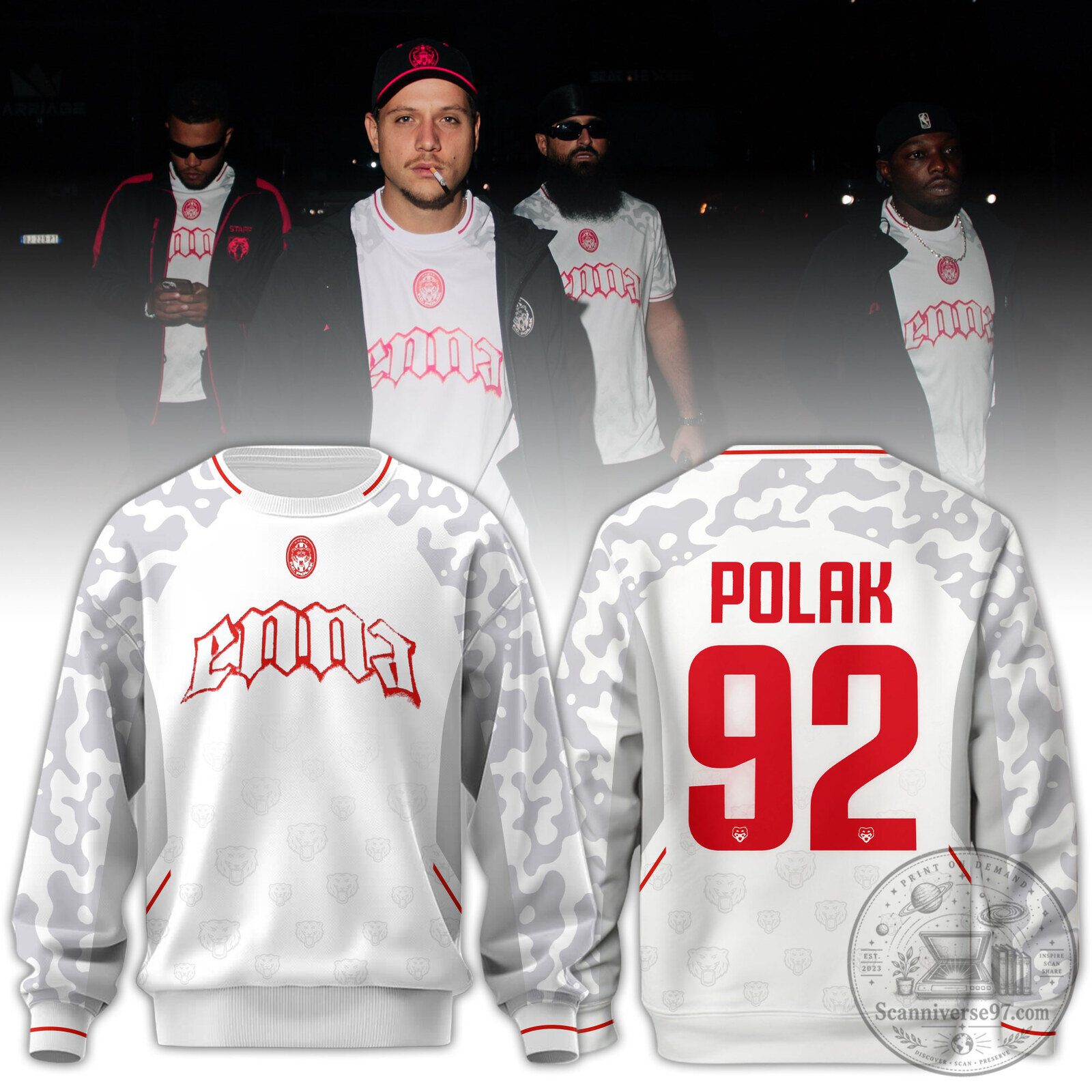 Polak 92 French Rapper Music Album Cover Art Sweatshirt