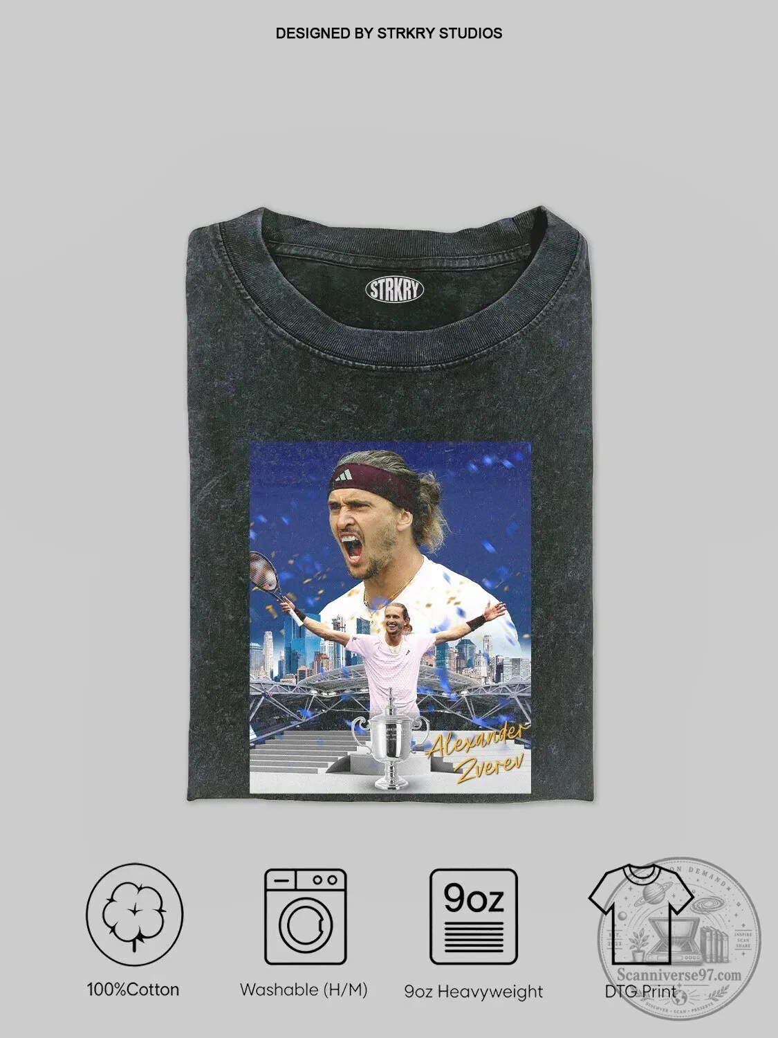 Graphic T-Shirt featuring Alexander Zverev, US Open Champion Tennis Player