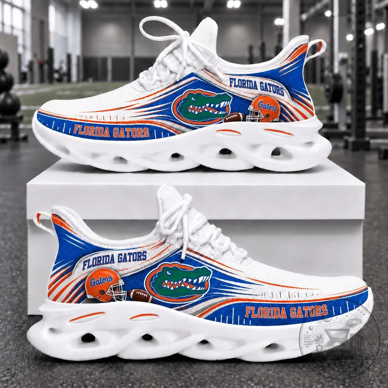 Florida Gators NCAA Football Team Logo White Chunky Sneakers