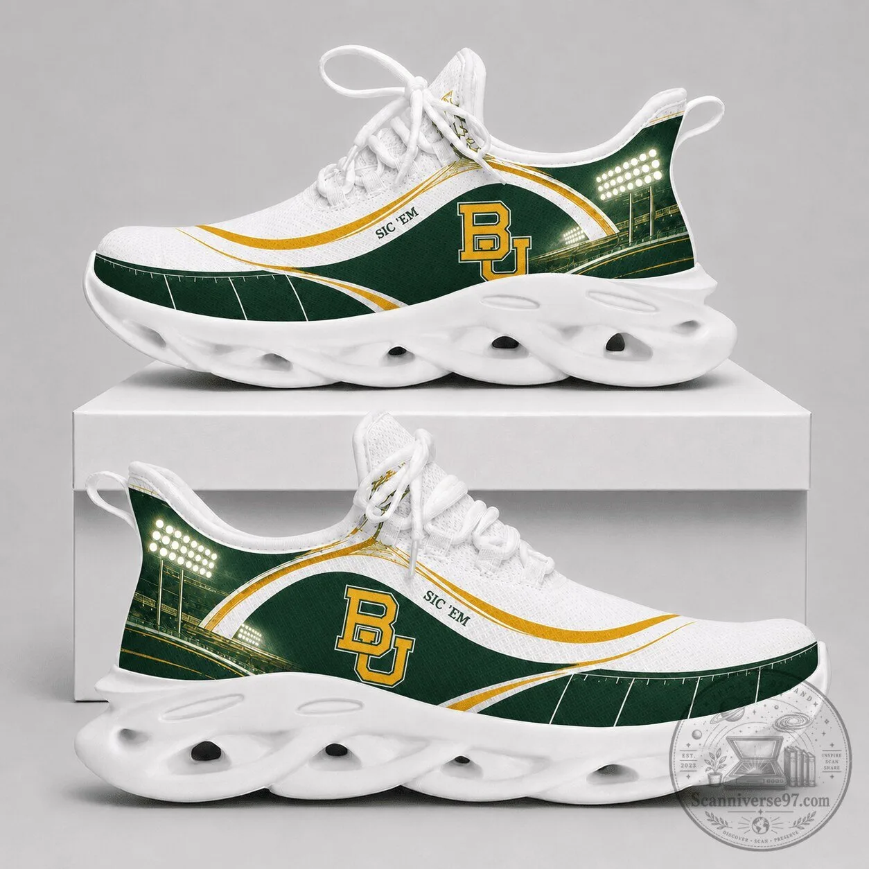 Baylor Bears University Football Team Sic 'Em Fan Gift Shoes