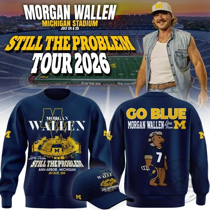 Morgan Wallen Still The Problem Tour 2026 Michigan Stadium Crewneck Sweatshirt