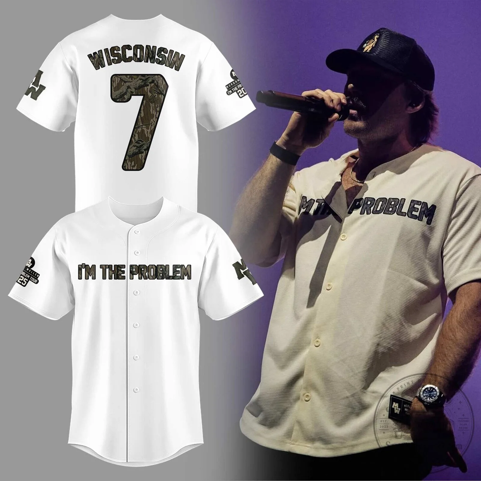 Morgan Wallen I'm The Problem Tour Wisconsin Badgers Baseball Jersey