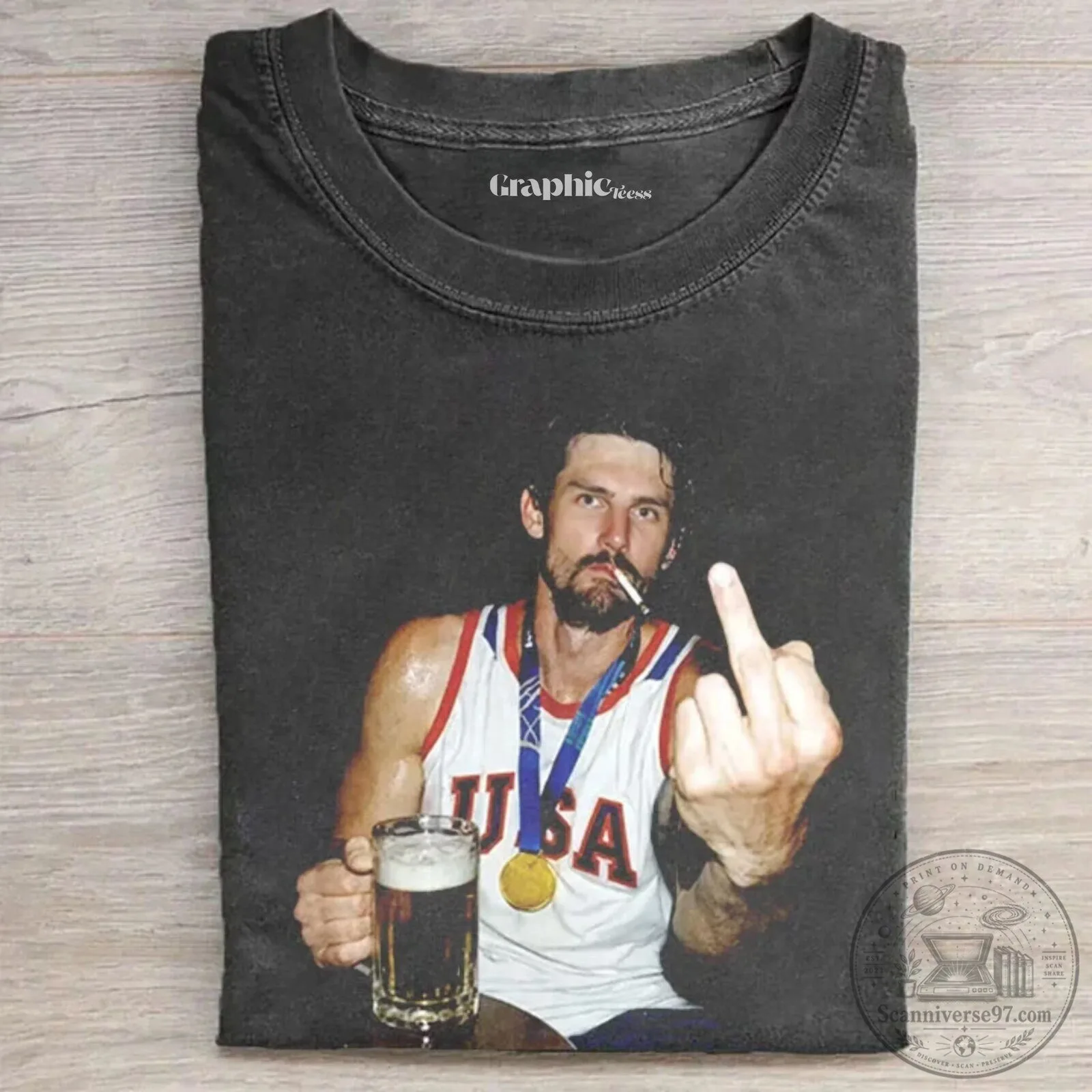 USA Basketball Champion Middle Finger Funny T-Shirt