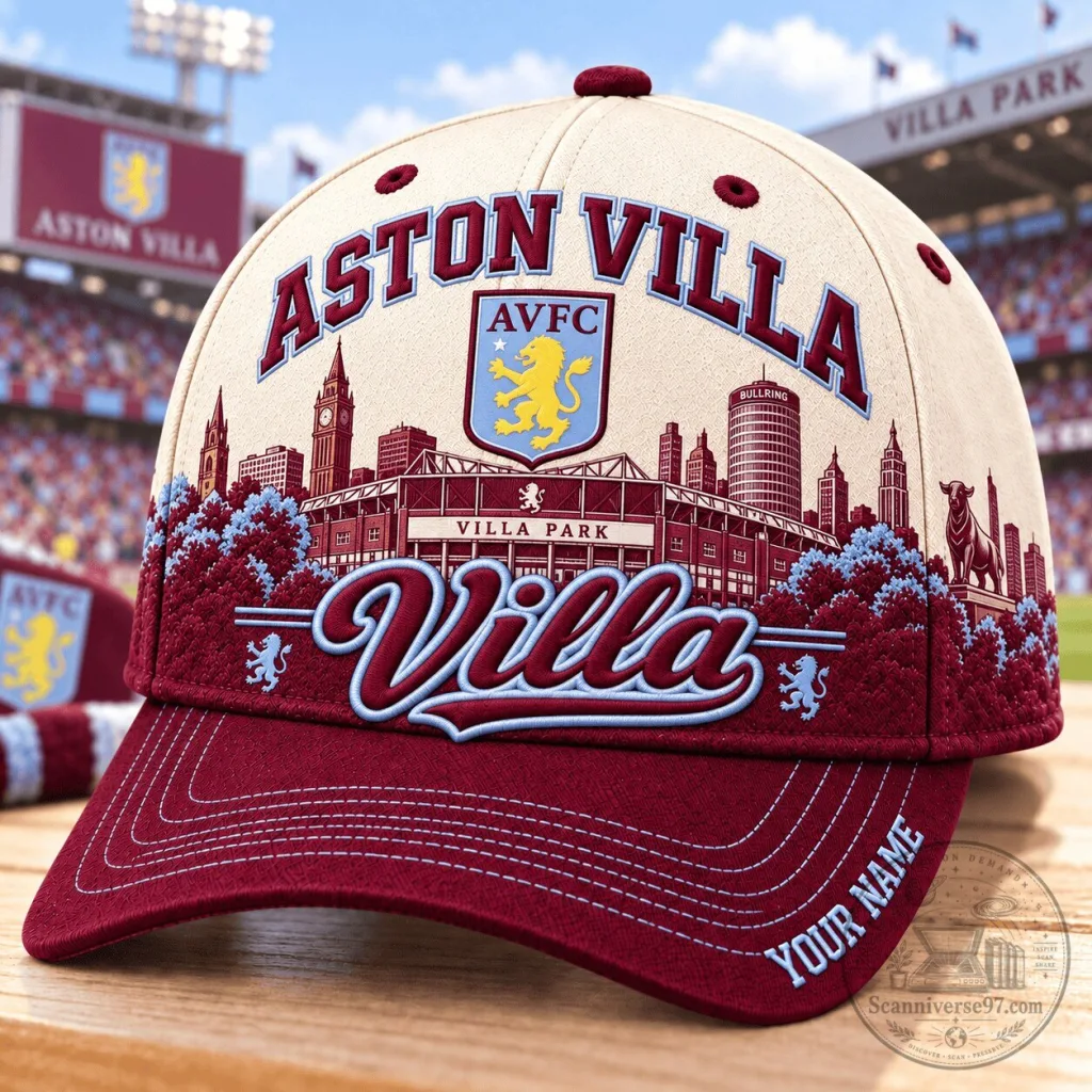Aston Villa Football Club English Premier League Classic Baseball Cap Aston Villa Football Club English Premier League Classic Baseball Cap