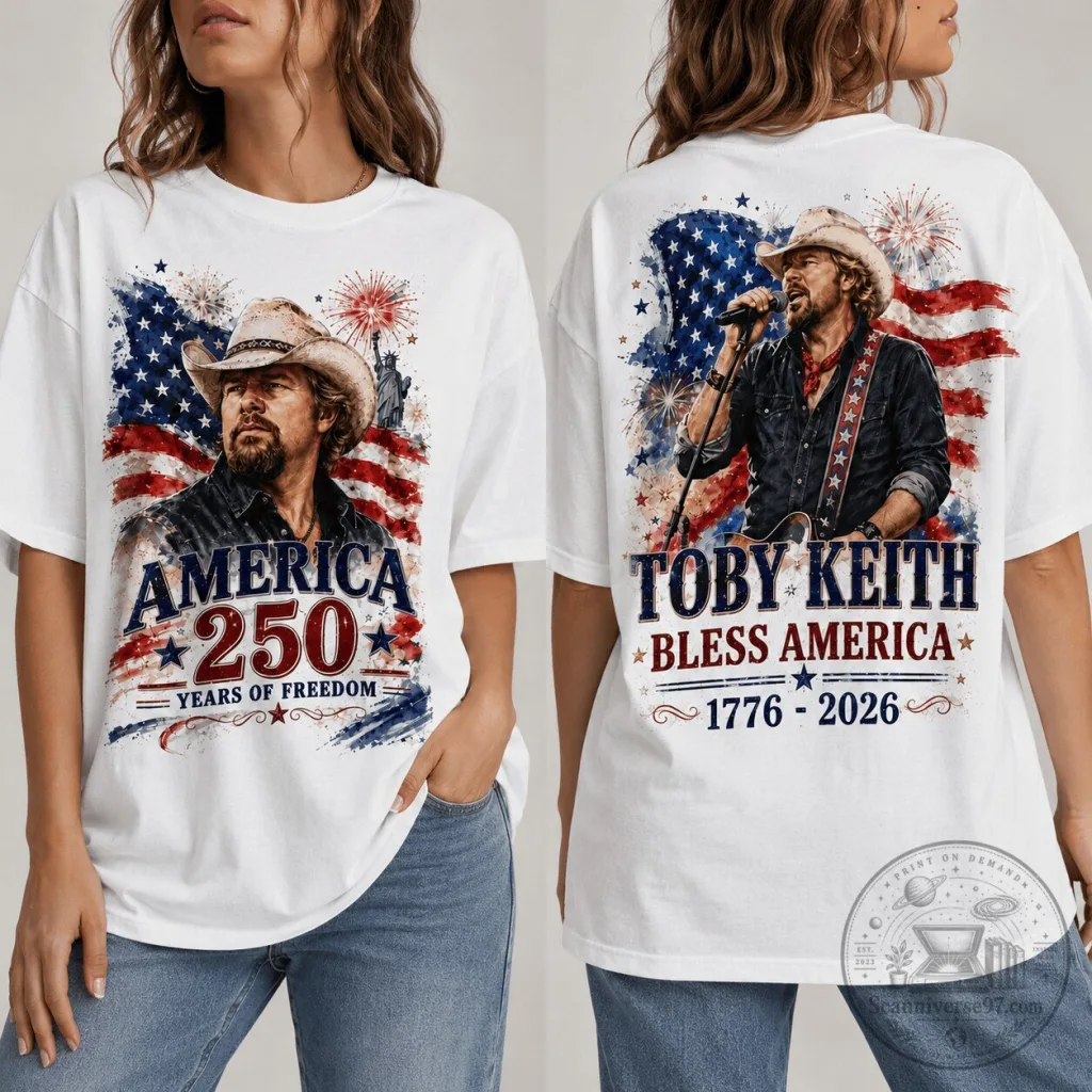 Toby Keith Country Music Shirt, America 250 Years of Freedom Patriotic T-Shirt 1 Toby Keith Country Music Shirt, America 250 Years of Freedom Patriotic T-Shirt