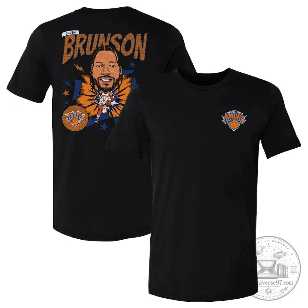 Jalen Brunson New York Knicks Basketball Caricature Fan T-Shirt