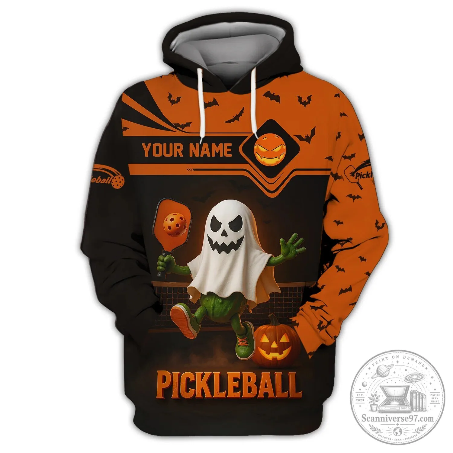 Funny Halloween Pickleball Shirt with Ghost and Pumpkin Design 9 Funny Halloween Pickleball Shirt with Ghost and Pumpkin Design