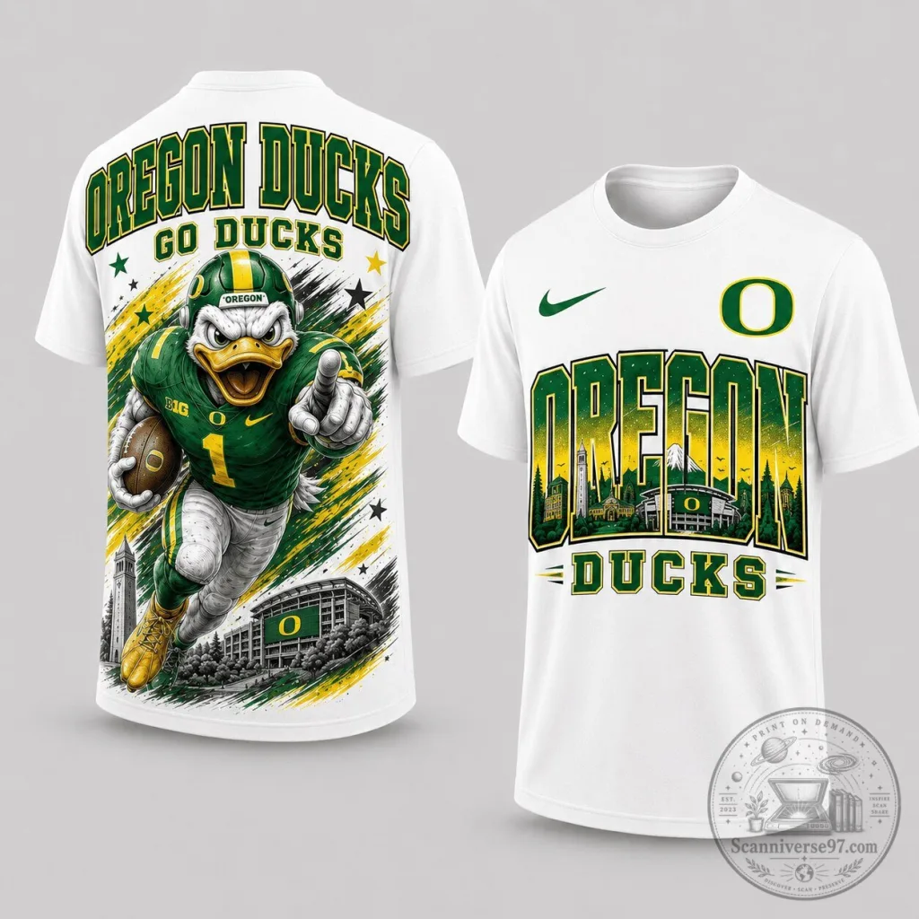 Oregon Ducks Mascot Football Team Fan T-Shirt 15 Oregon Ducks Mascot Football Team Fan T-Shirt