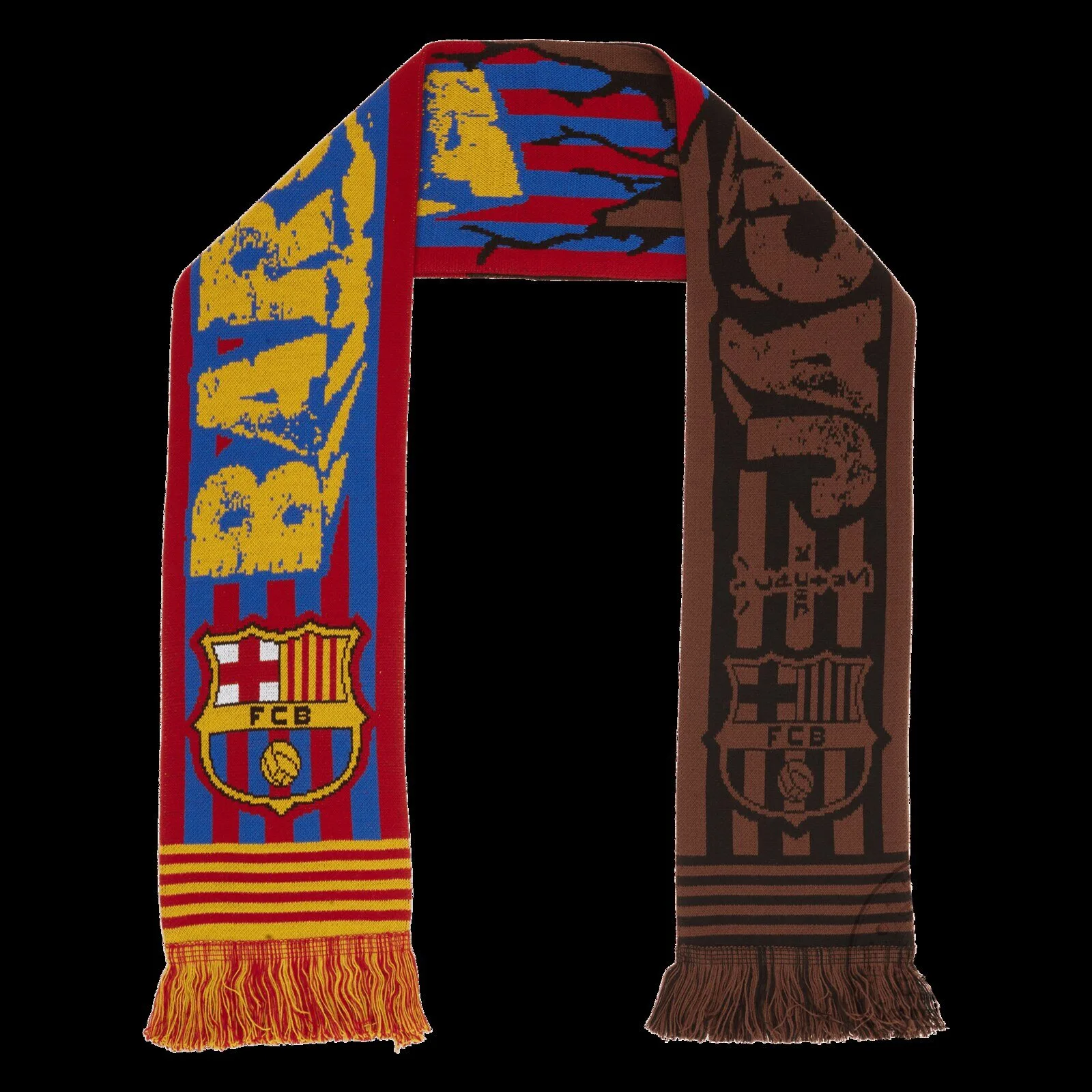 Barcelona Football Club Knit Soccer Scarf with Fringe