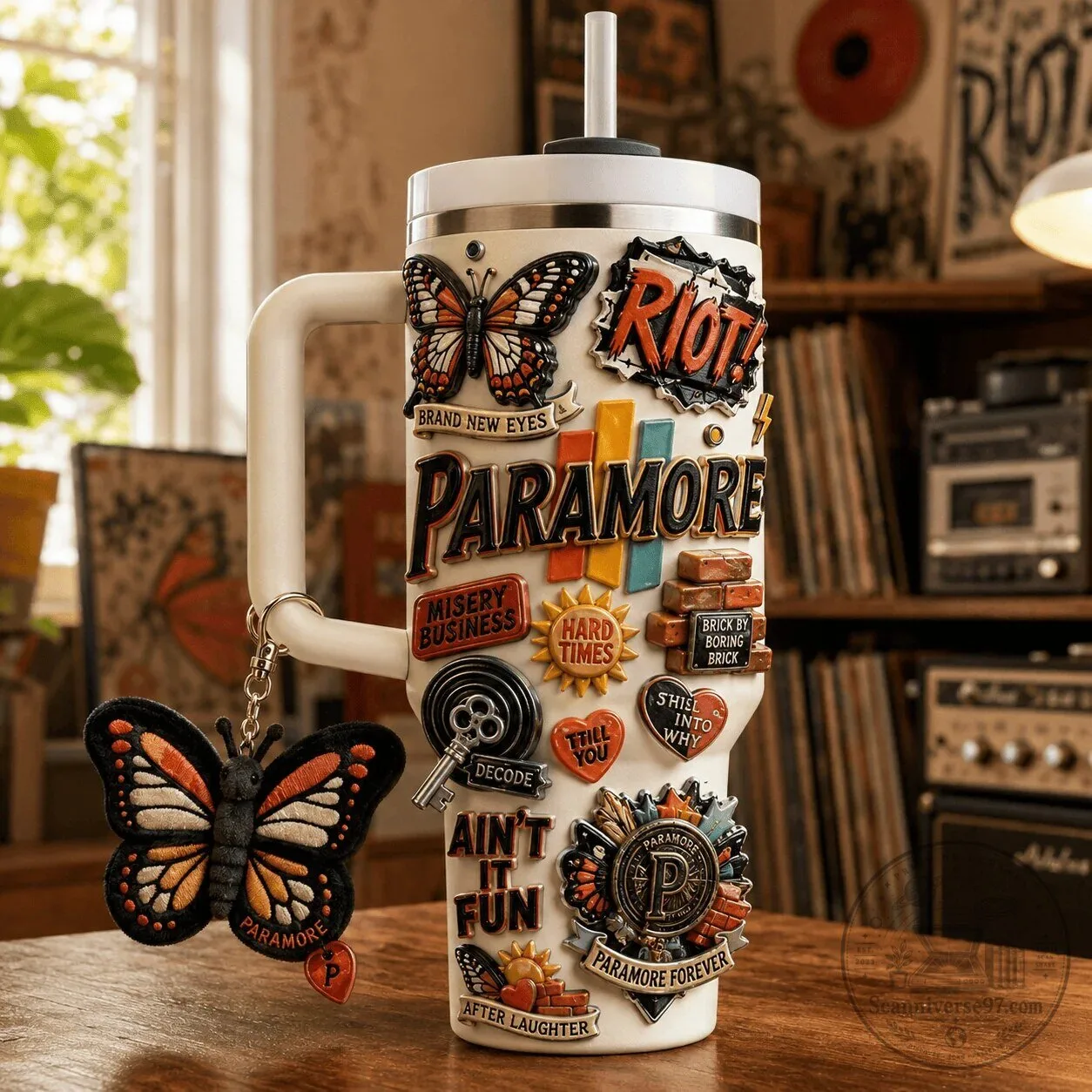 Paramore Band Album Art 40oz Tumbler With Handle