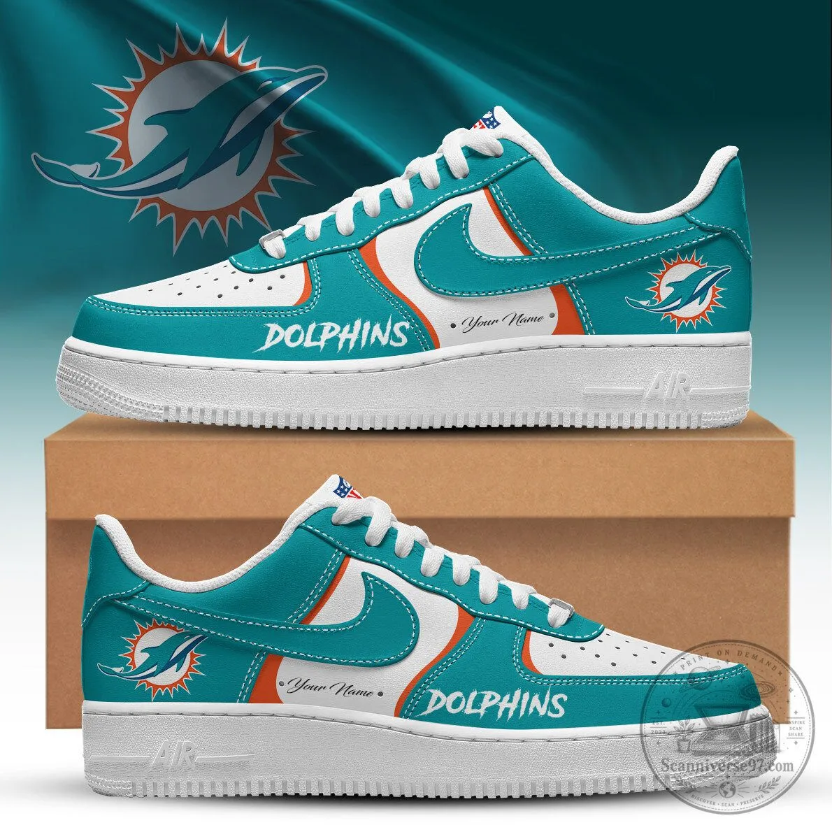 Miami Dolphins Heritage Custom Name Low Top Sneakers