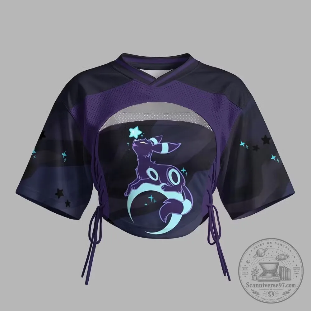 Umbreon Pokemon Moon Star Anime Graphic Cropped Short Sleeve T-Shirt