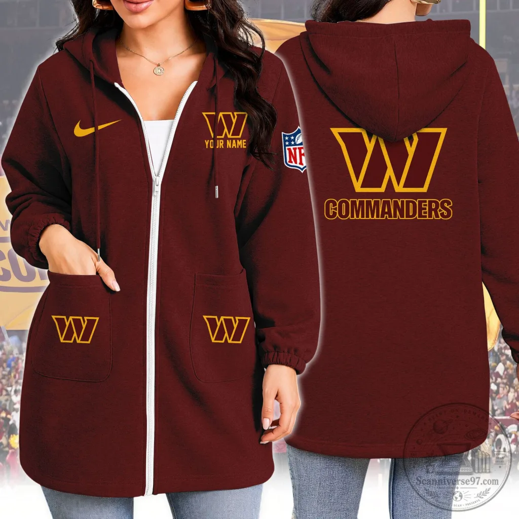 Washington Commanders NFL Team Logo Full-Zip Hoodie Jacket Washington Commanders NFL Team Logo Full-Zip Hoodie Jacket
