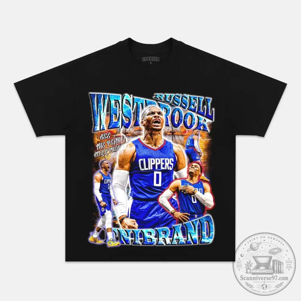 Russell Westbrook Los Angeles Clippers Vintage Style Graphic T-Shirt Russell Westbrook Los Angeles Clippers Vintage Style Graphic T-Shirt