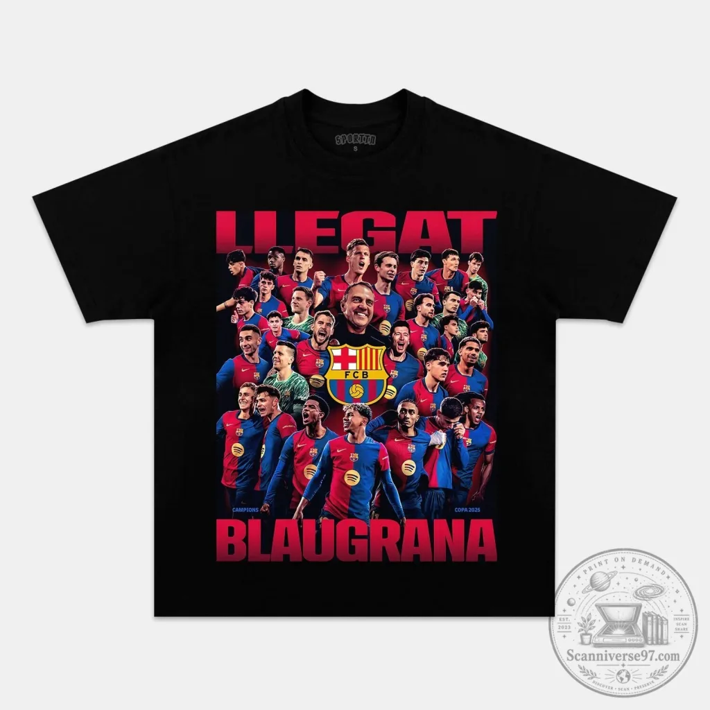 FC Barcelona Champions Blaugrana Soccer Team Fan T-Shirt FC Barcelona Champions Blaugrana Soccer Team Fan T-Shirt