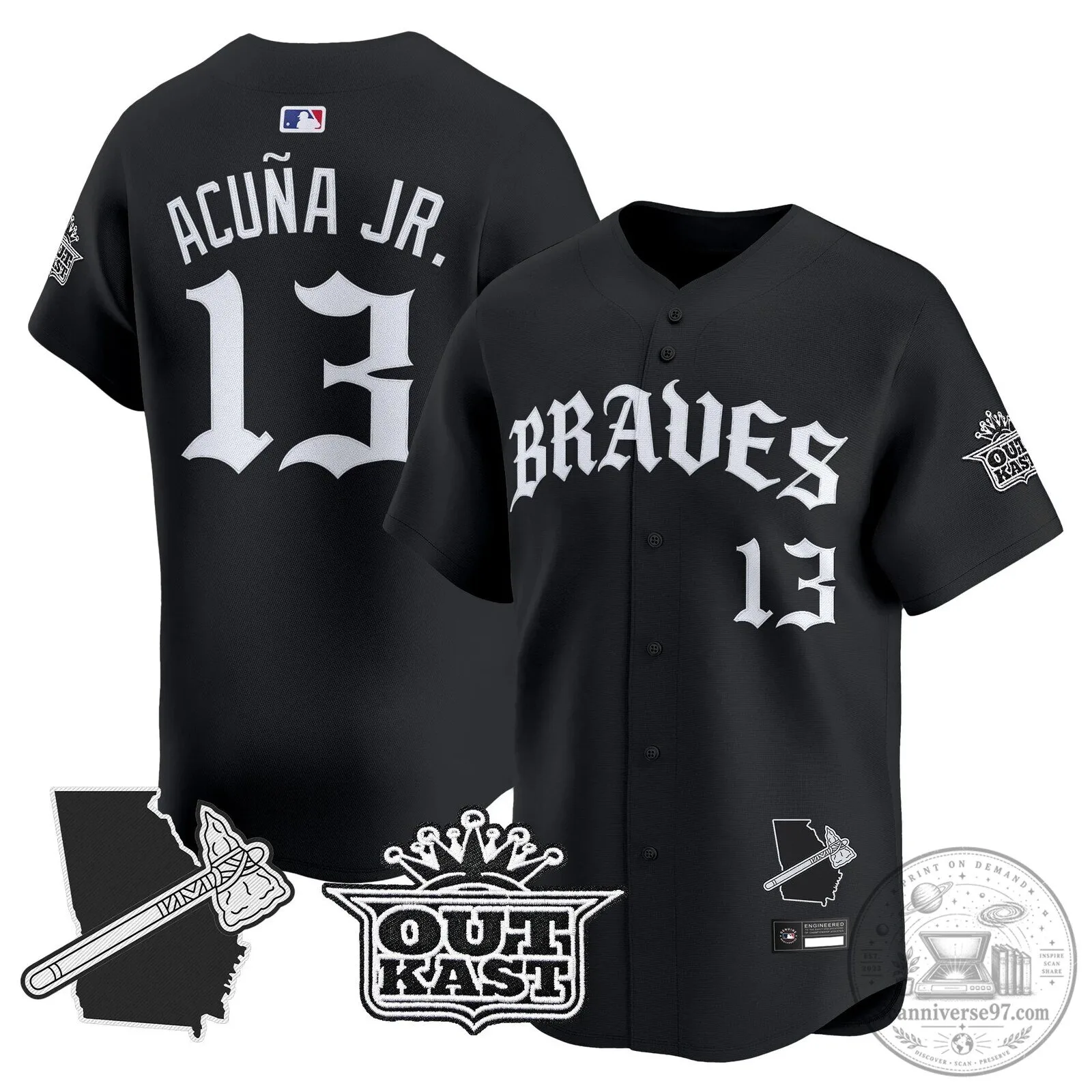 Atlanta Braves Ronald Acuna Jr. Black Baseball Jersey