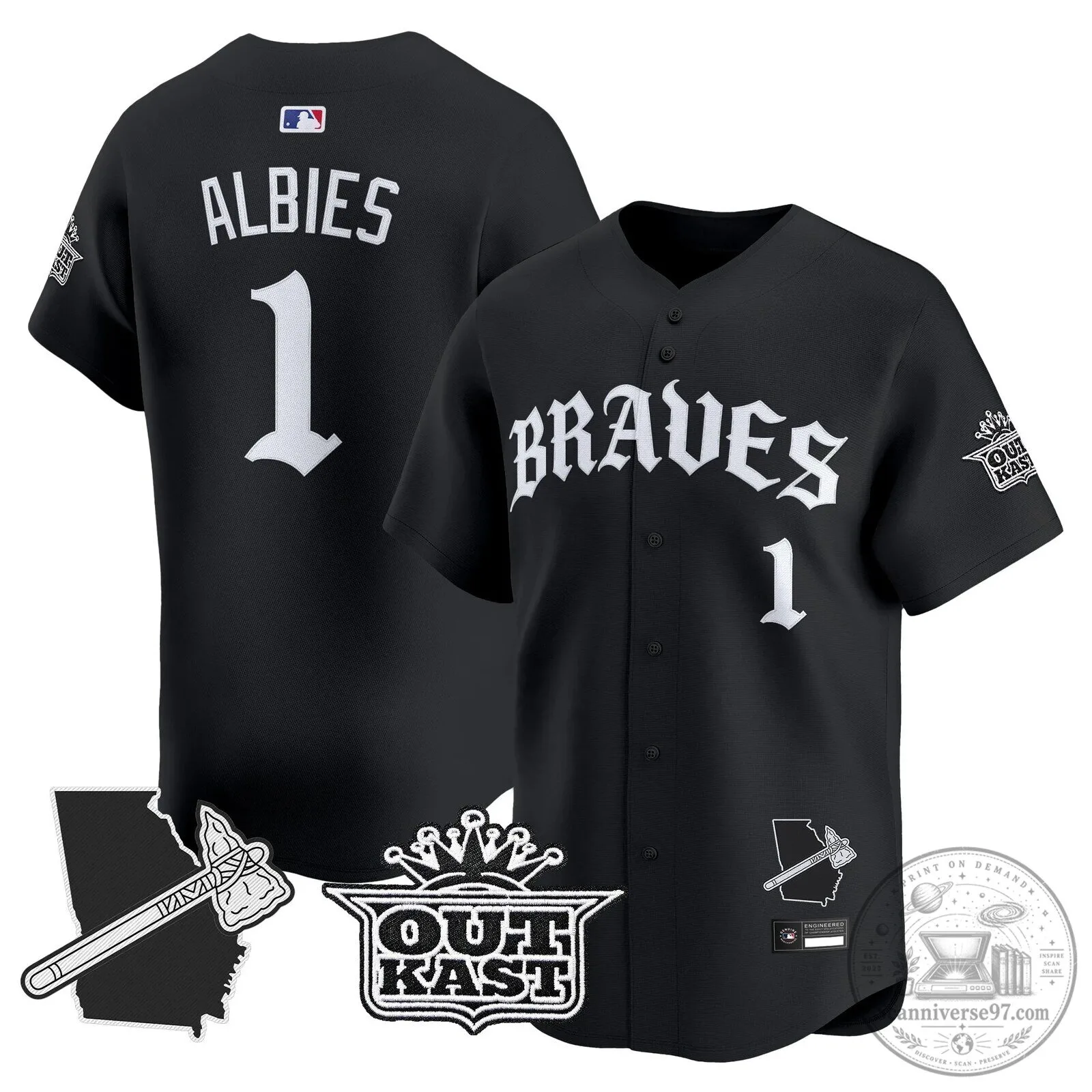 Atlanta Braves Ronald Acuña Jr. Black Baseball Jersey 55 Atlanta Braves Ronald Acuña Jr. Black Baseball Jersey