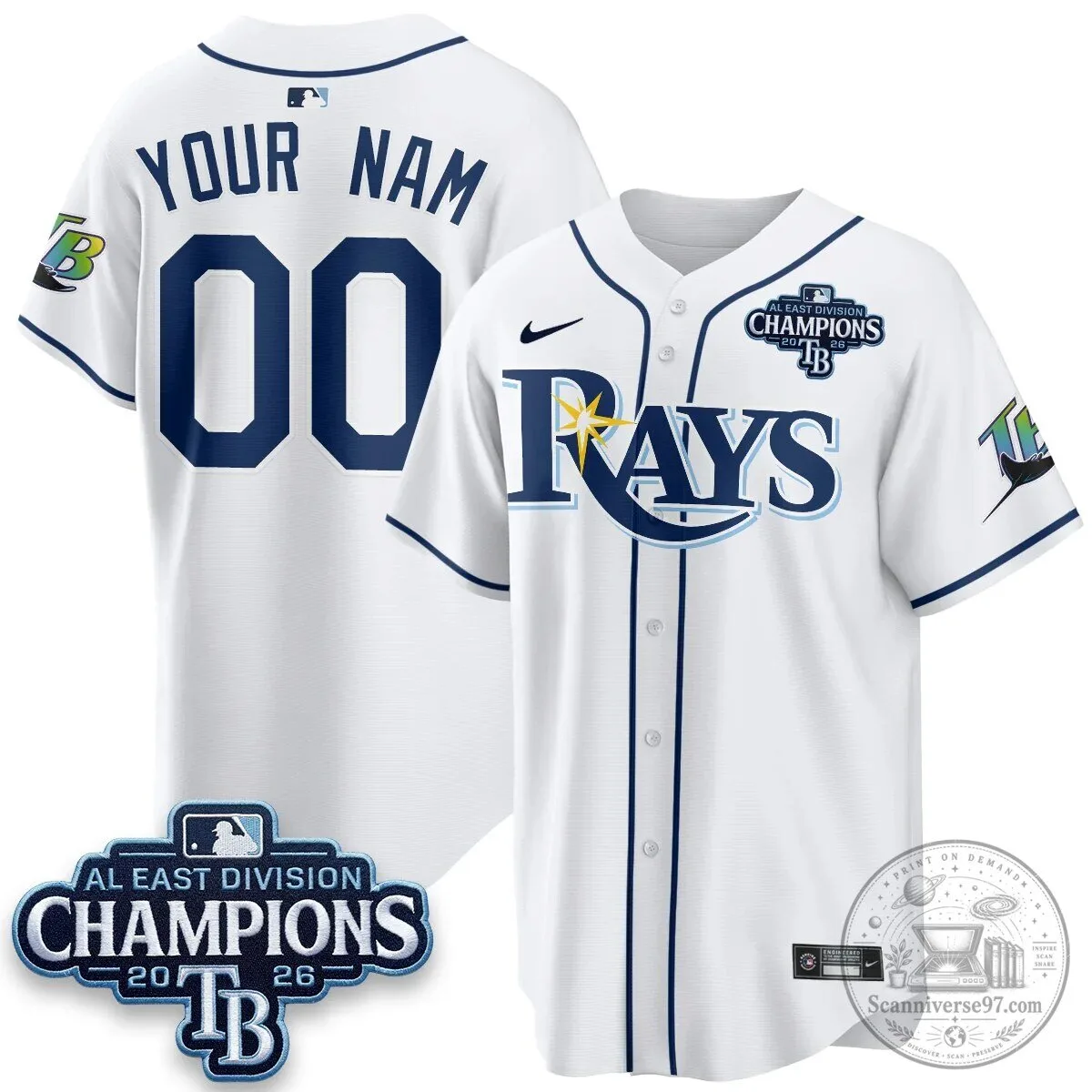 Tampa Bay Rays 2026 American League East Division Champions Baseball Jersey