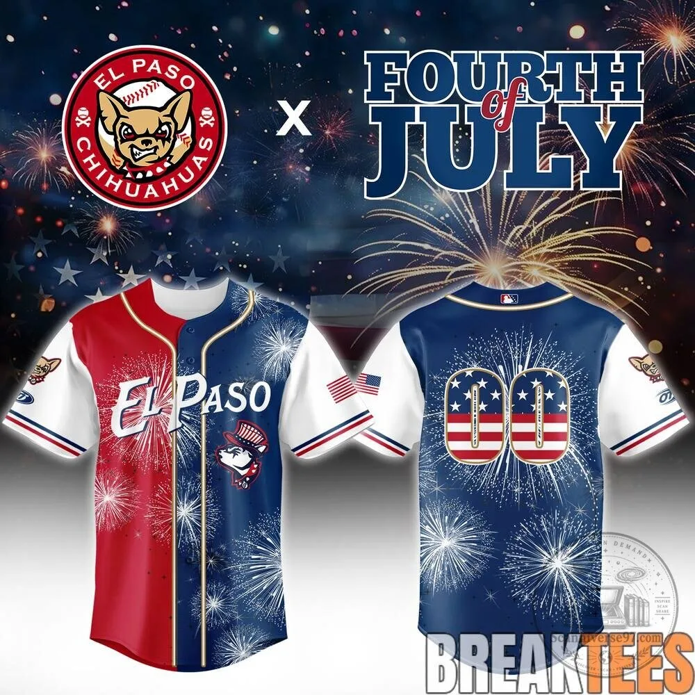 El Paso Chihuahuas Fourth Of July Independence Day Baseball Jersey