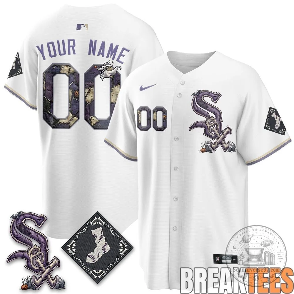 Chicago White Sox Halloween Nightmare Before Christmas Baseball Jersey 4 Chicago White Sox Halloween Nightmare Before Christmas Baseball Jersey