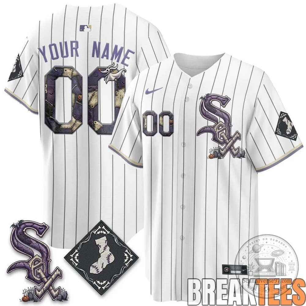 Chicago White Sox Halloween Nightmare Before Christmas Baseball Jersey 6 Chicago White Sox Halloween Nightmare Before Christmas Baseball Jersey