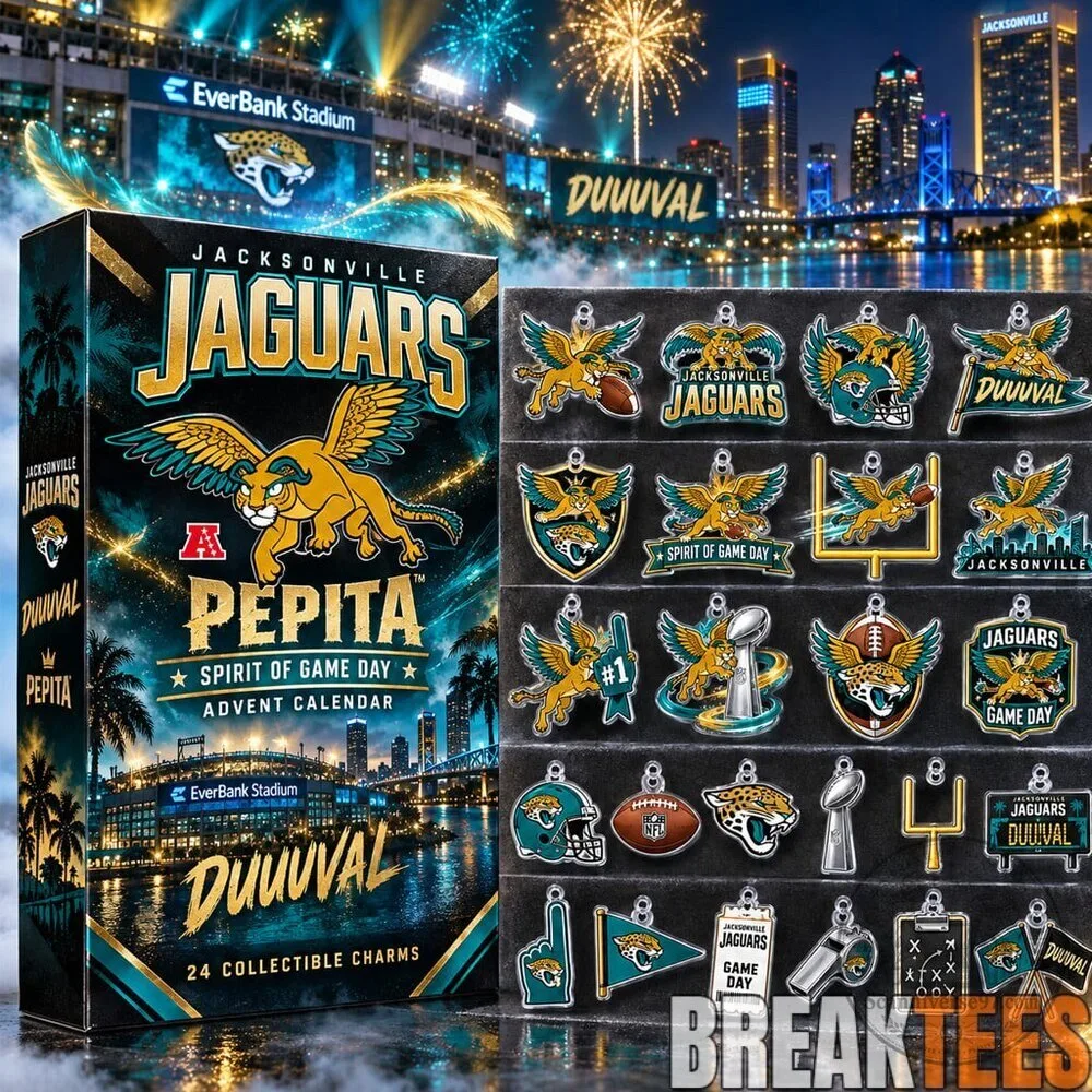 Jacksonville Jaguars Pepita Spirit of Game Day Advent Calendar with 24 Charms