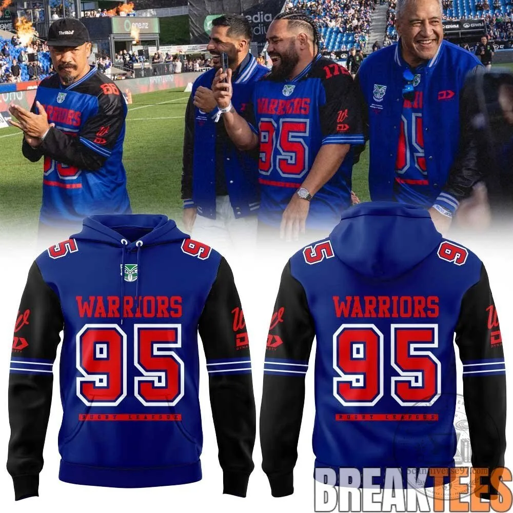 New Zealand Warriors Rugby League Team Blue and Black Hoodie