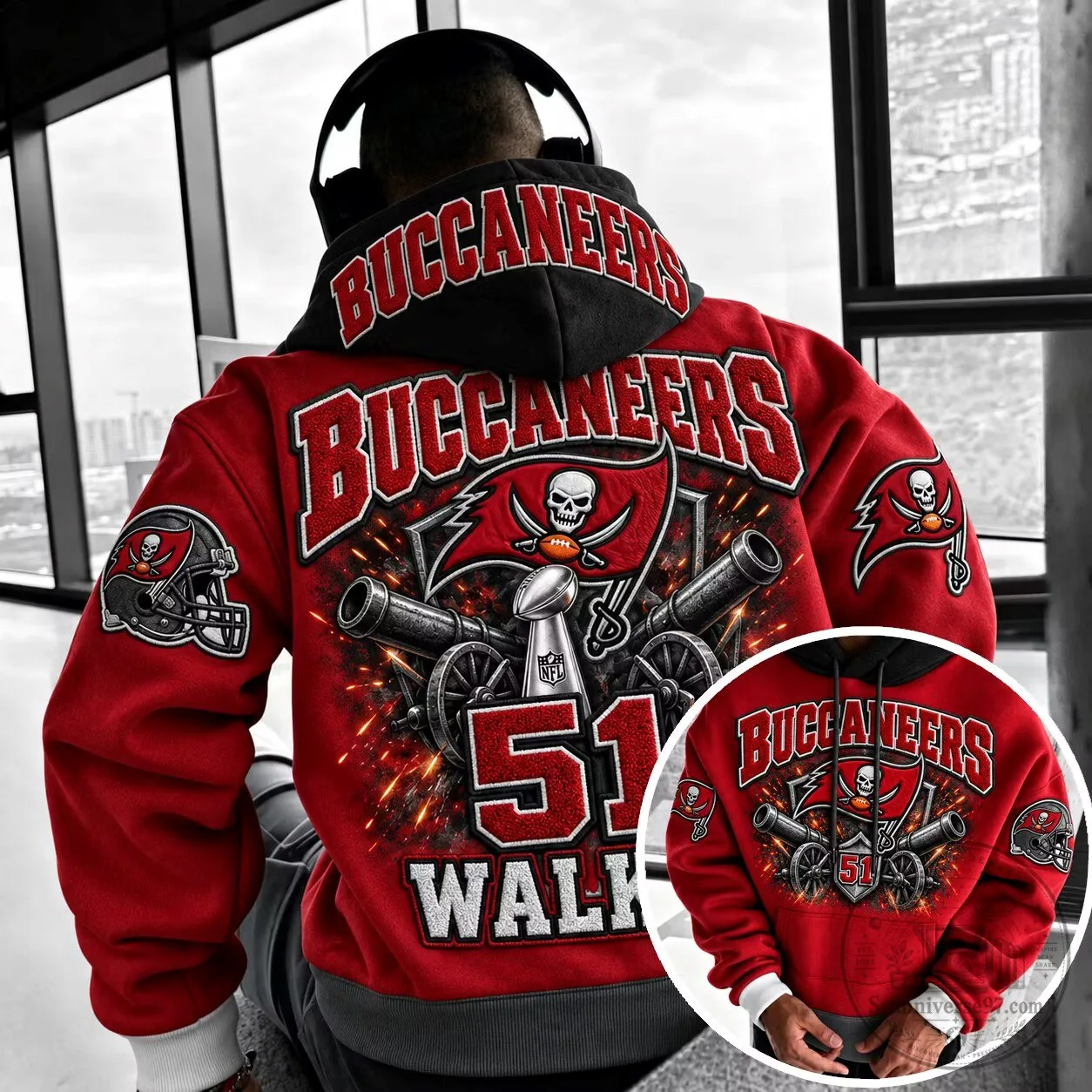 Red Hoodie of the NFL Tampa Bay Buccaneers Football Team