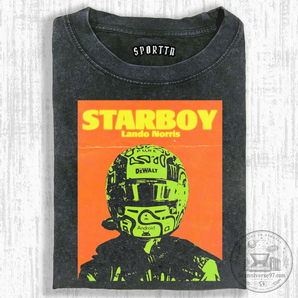 Lando Norris Starboy Racing Helmet Graphic T-Shirt 10 Lando Norris Starboy Racing Helmet Graphic T-Shirt