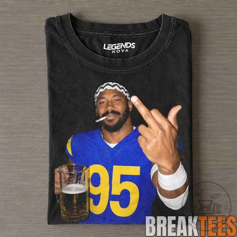 Myles Garrett Los Angeles Rams Football Player Middle Finger T-Shirt