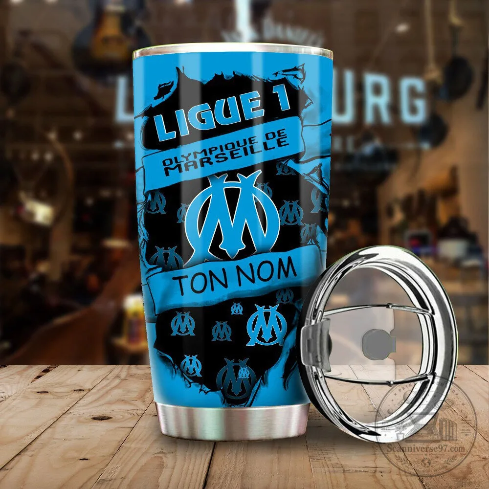 Olympique de Marseille Ligue 1 Football Club Custom Name Tumbler