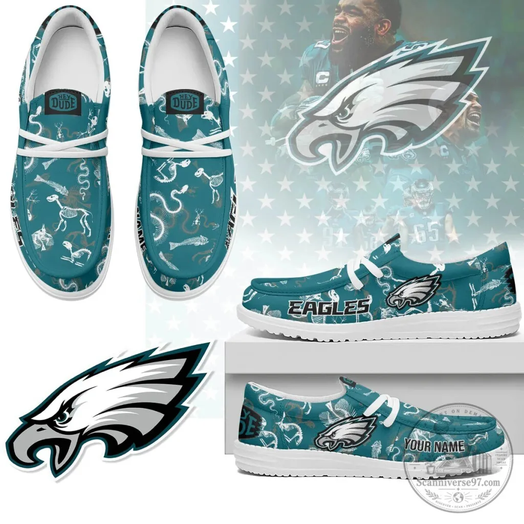 Philadelphia Eagles Halloween Skeleton Pattern Shoes Philadelphia Eagles Halloween Skeleton Pattern Shoes