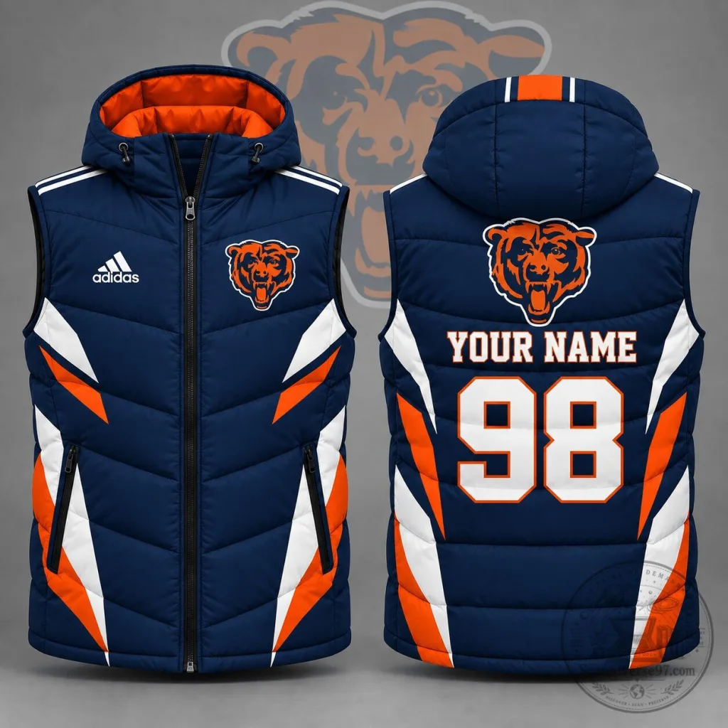 Chicago Bears National Football League Personalized Puffer Vest Chicago Bears National Football League Personalized Puffer Vest