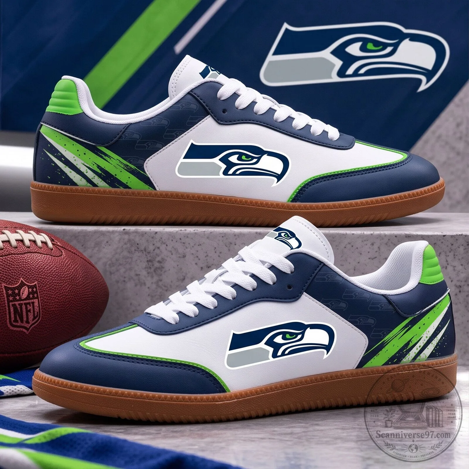 Seattle Seahawks National Football League Team Logo Athletic Shoes