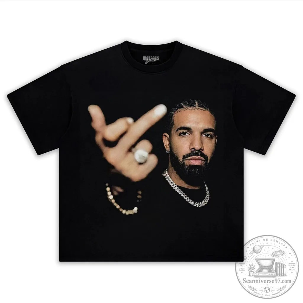 Drake Rapper Photo Graphic Black T-Shirt Drake Rapper Photo Graphic Black T-Shirt