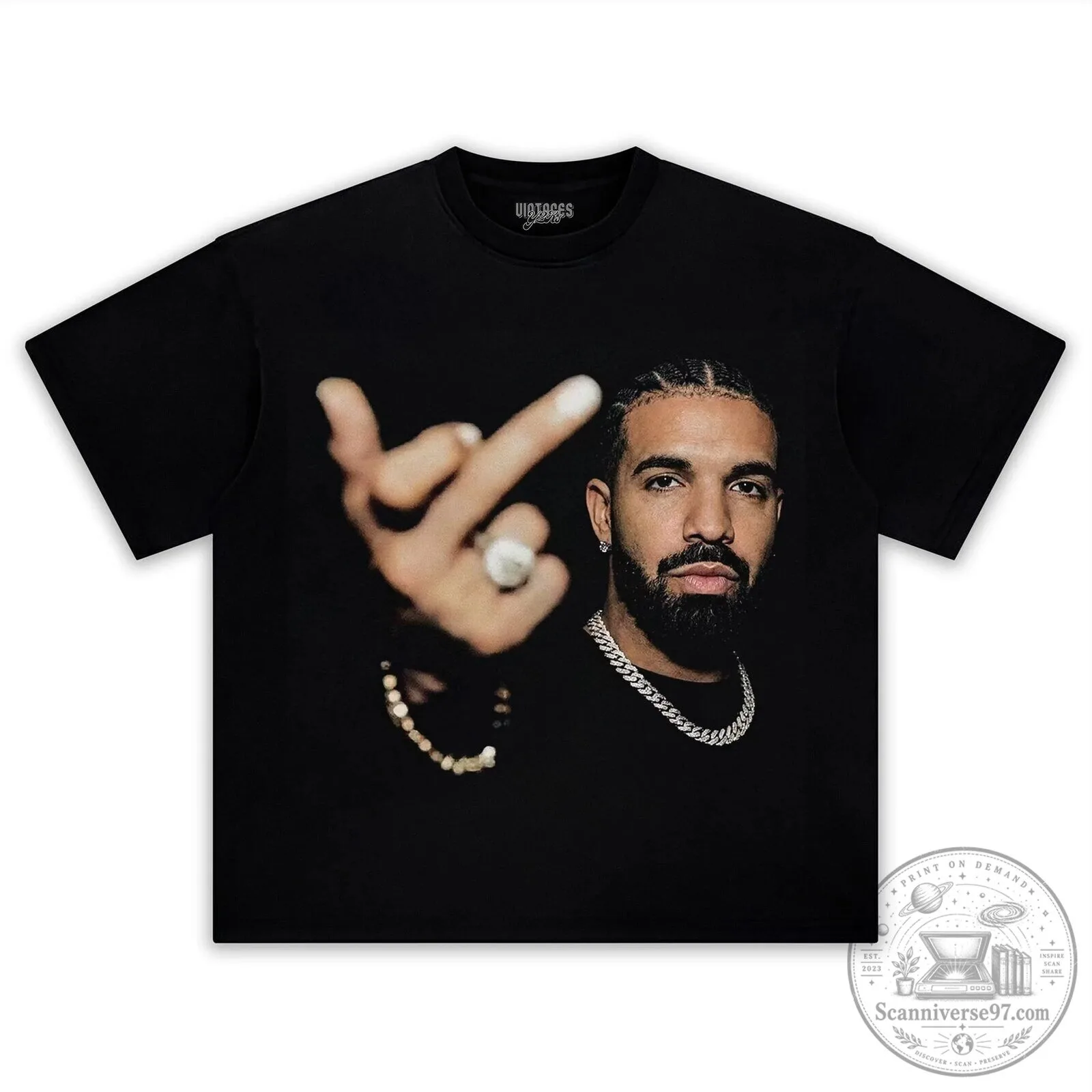 Drake Rapper Photo Graphic Black T-Shirt