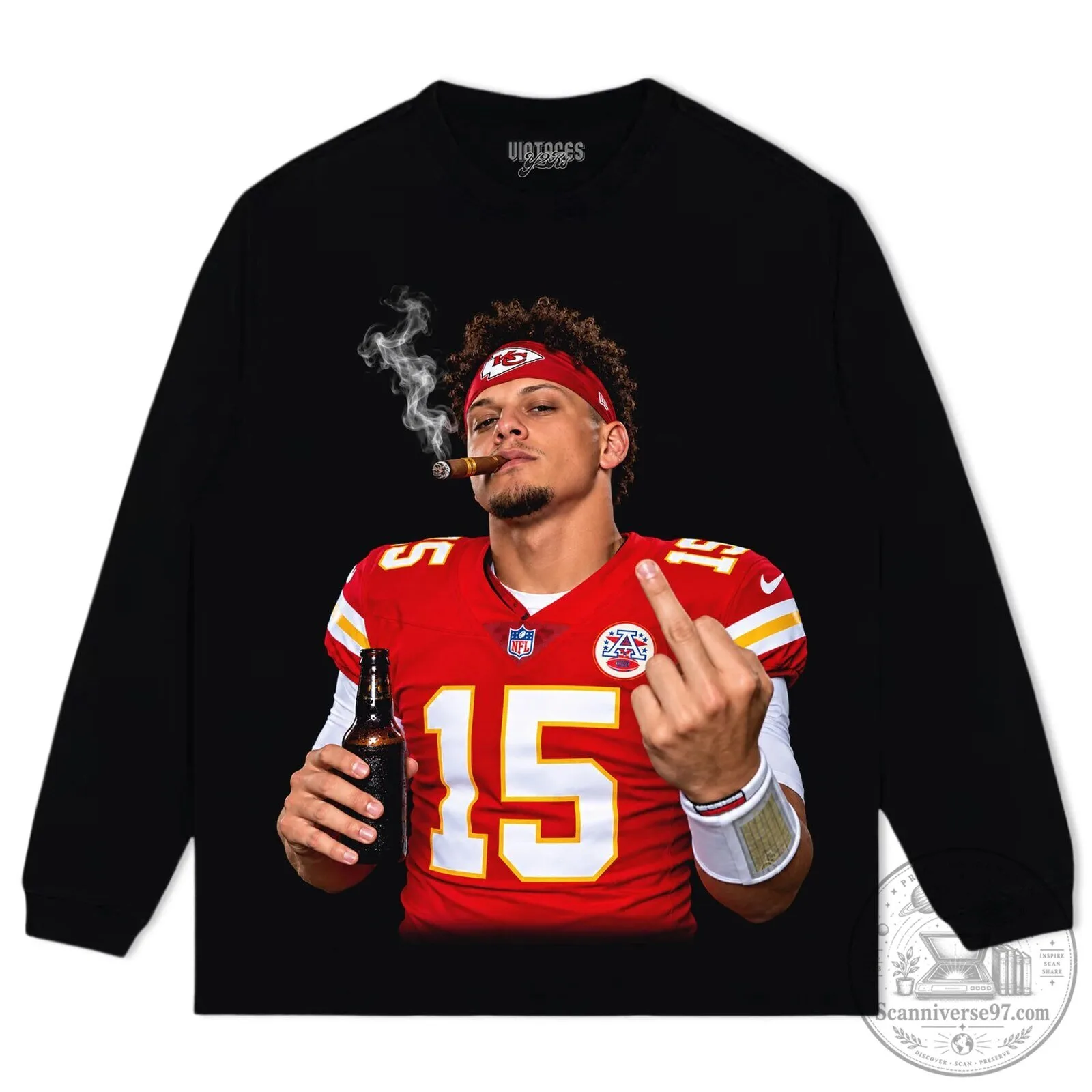 Patrick Mahomes Flipping Middle Finger Smoking Cigar T-Shirt 11 Patrick Mahomes Flipping Middle Finger Smoking Cigar T-Shirt