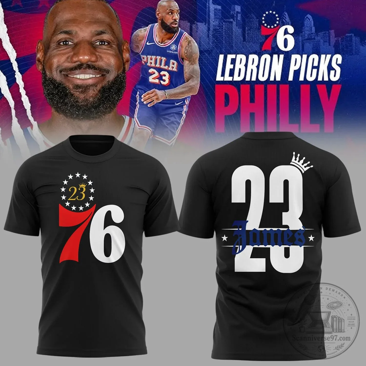 LeBron James Sixers Basketball Fan T-Shirt