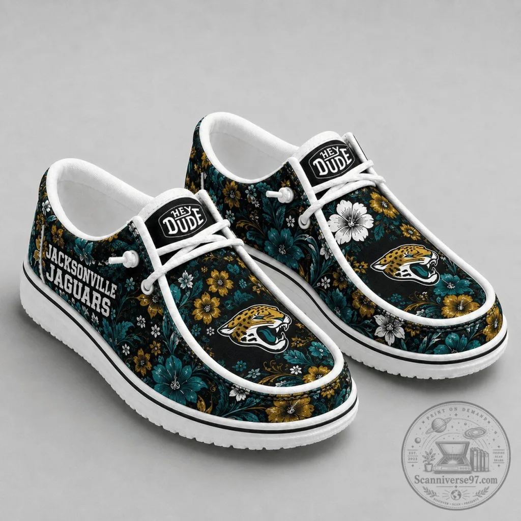 Jacksonville Jaguars Floral Pattern Team Colors Shoes Jacksonville Jaguars Floral Pattern Team Colors Shoes