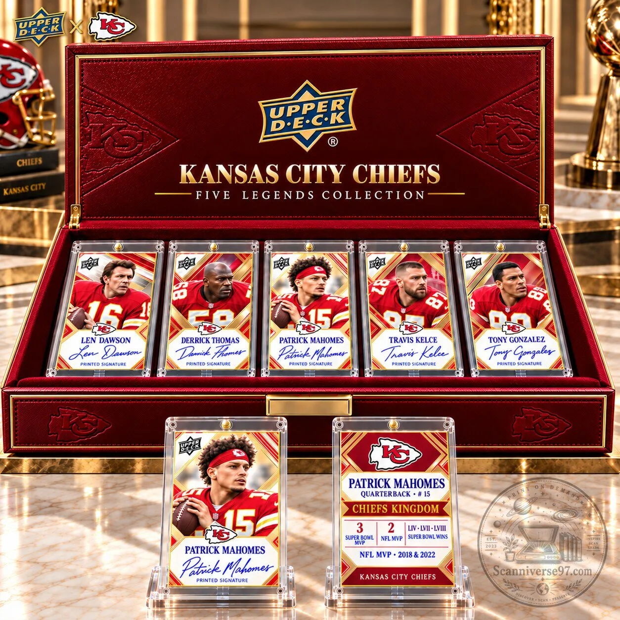 Kansas City Chiefs Five Legends Collection Patrick Mahomes Trading Card Box Set