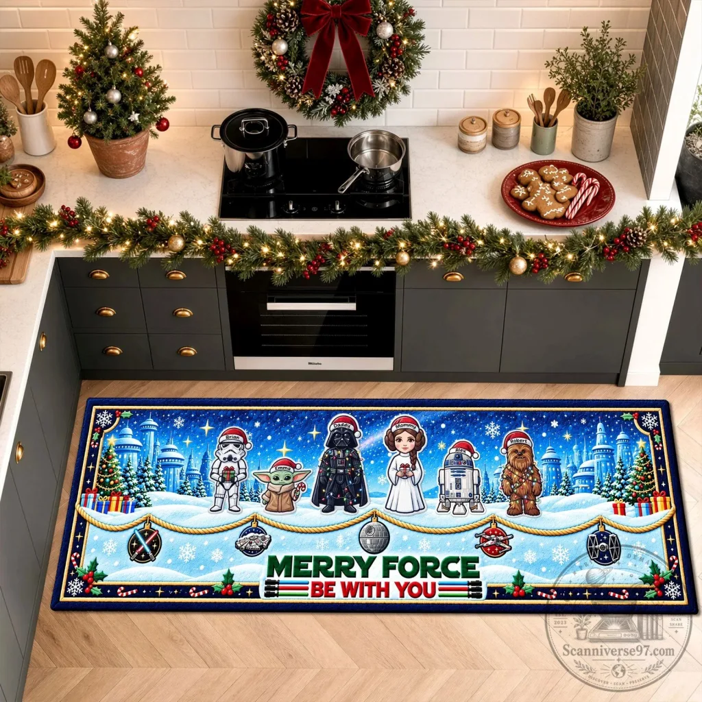 Star Wars Christmas Merry Force Be With You Holiday Kitchen Runner Rug Star Wars Christmas Merry Force Be With You Holiday Kitchen Runner Rug