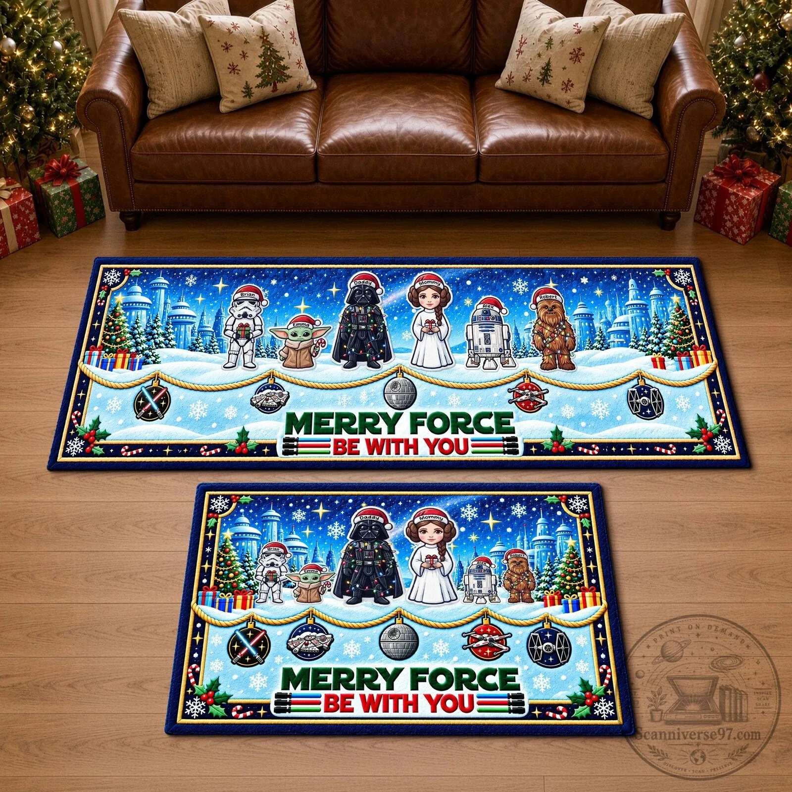 Star Wars Christmas Merry Force Be With You Holiday Kitchen Runner Rug 4 Star Wars Christmas Merry Force Be With You Holiday Kitchen Runner Rug