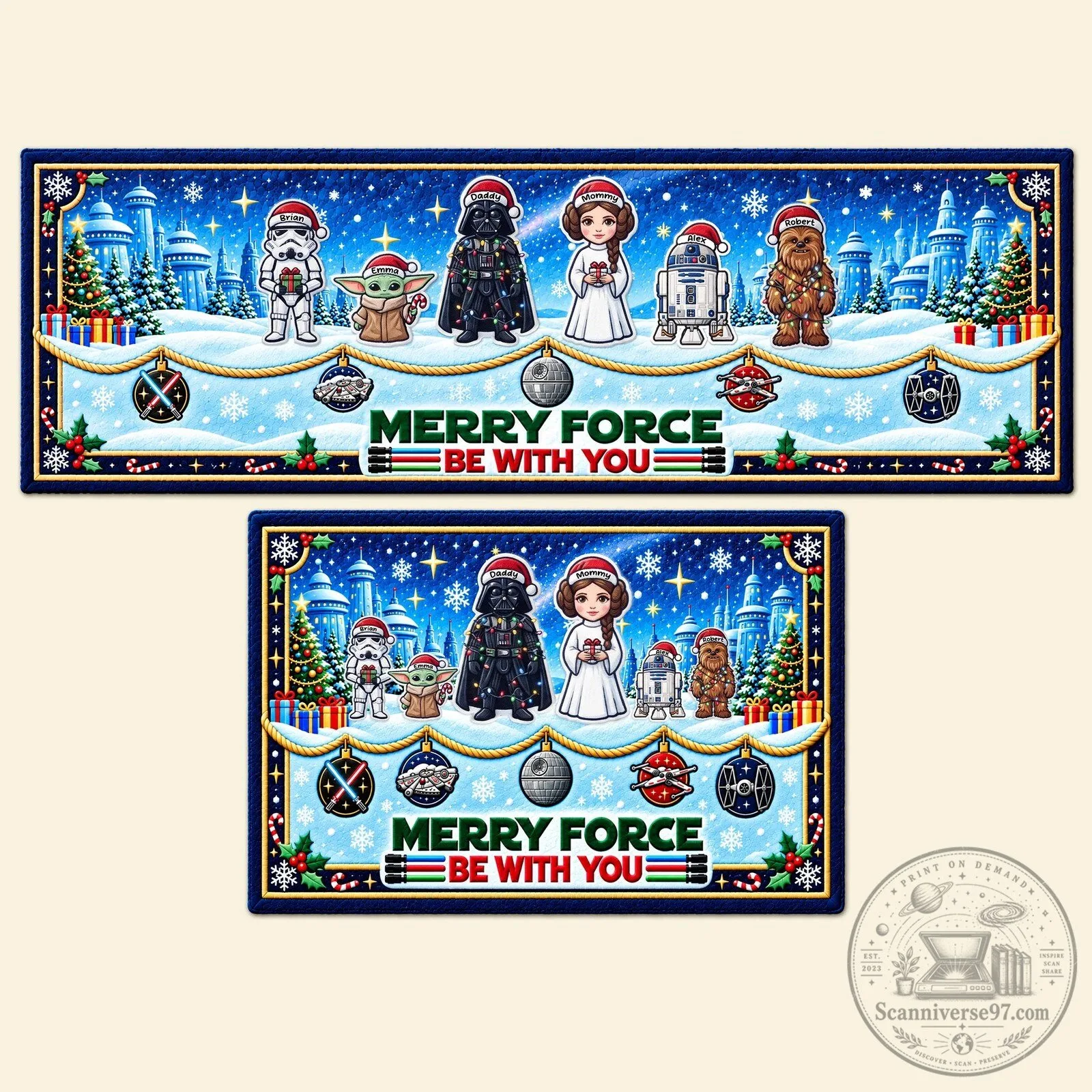 Star Wars Christmas Merry Force Be With You Holiday Kitchen Runner Rug 5 Star Wars Christmas Merry Force Be With You Holiday Kitchen Runner Rug