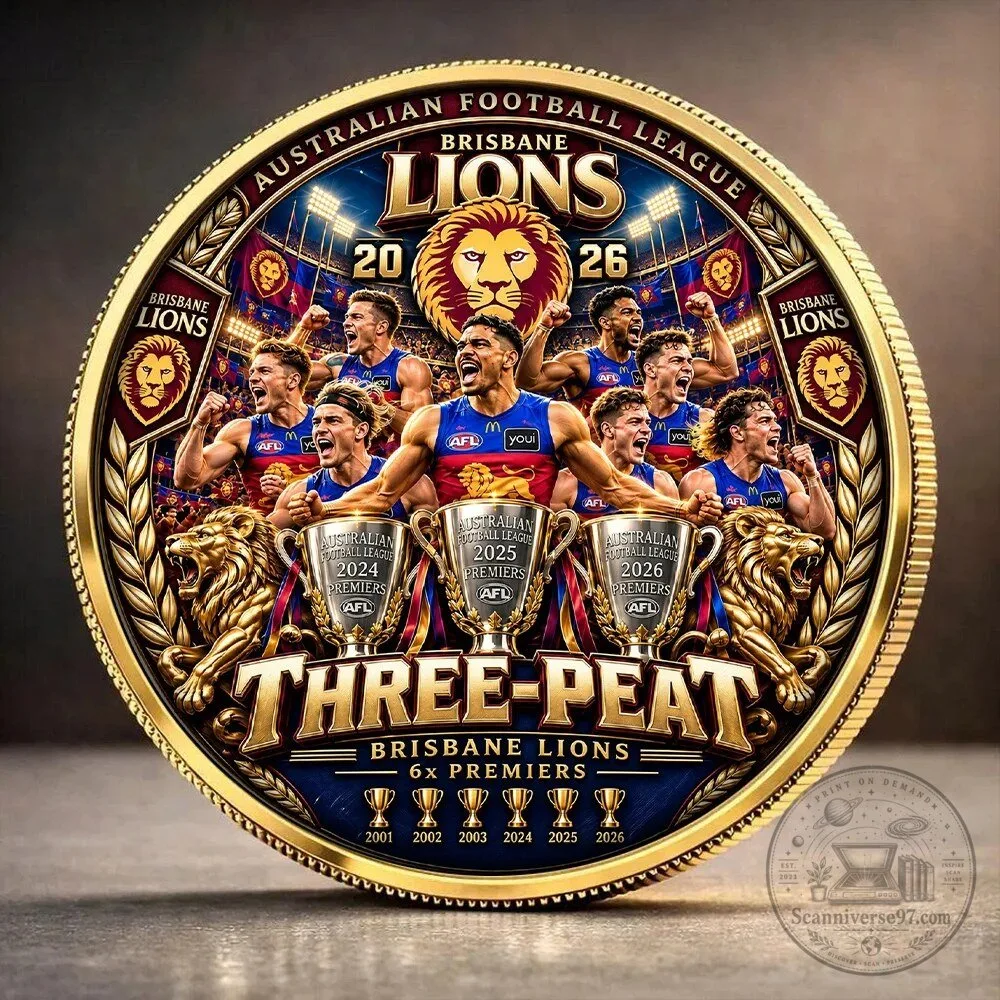 Brisbane Lions Australian Football League Three-Peat 2026 Premiers Commemorative Coin