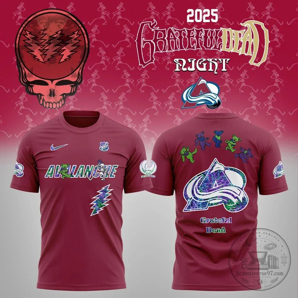 Colorado Avalanche Grateful Dead Night 2025 Combo T-Shirt